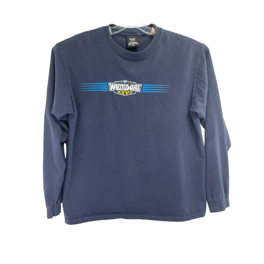 Wrestlemania XXVII Atlanta 4/3/2011 Blue Sz Large Pullover Sweatshirt (i15)